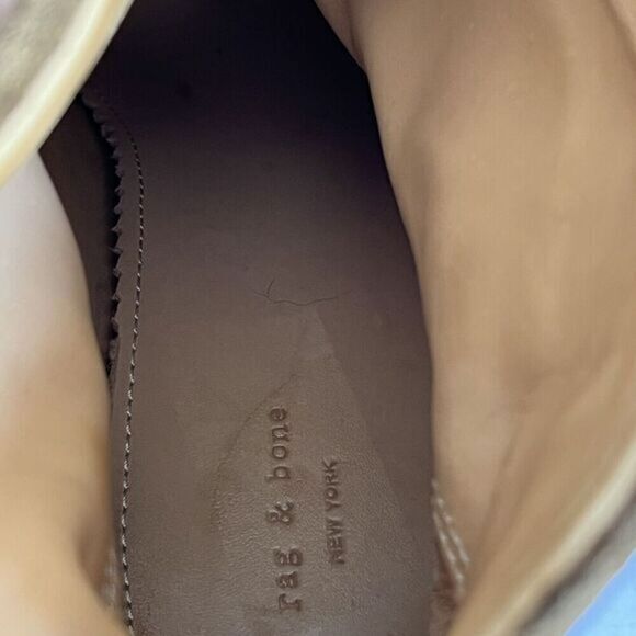 Rag & Bone Suede Ankle Bootie Boot Size 9 Green Chunky Heel Back‎ Zip Bohemian - Picture 13 of 16